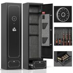 SAPITAL 6 Gun Safe,Gun Safes for Home Rifle and Pistols,Gun Cabinet,Rifle Safe,Gun Cabinet for Rifles and Shotguns,Gun Safes & Cabinets with Drawer and Removable Shelf (6 Gun Safe - Digital)