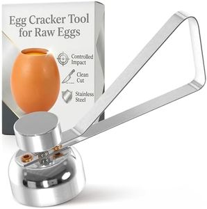 Egg Cracker Tool for Raw Eggs - Stainless Steel Egg Shell Opener Tool with Ergonomic Design, Adjustable Effort, Durable Build, Easy-to-Use for Soft-Boiled Eggs, Suited for Preparing Custards and Cakes