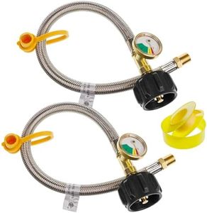[1/4 Male NPT] BlueStars 15 inch RV Propane Pigtail Hose Stainless Steel
