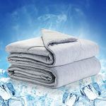 Luxear Cooling Comforter Twin,Double Sided Cooling Blanket Q-Max > 0.5 Machine Washable, Quilted Throw Blanket Lightweight Breathable,Summer Blanket for Night Sweats Hot Sleeper (59" x 79", Gray)