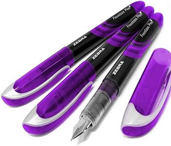 Zebra Fuente - Disposable Fountain Pen - Purple Ink - Pack of 3