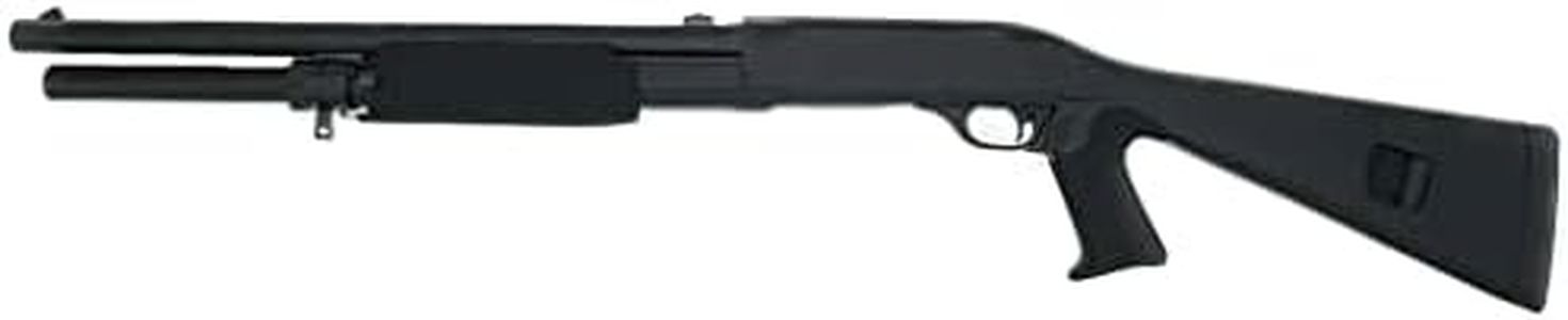 Fucile a pompa Airsoft-M56AL con molla/plastica ad alta resistenza e metallo/3 palline che sparano simultaneamente/Colore: nero/Potenza: 0,5 Joule
