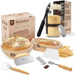 Sourdough Bread Baking Supplies and Starter Kit - Ultimate Bread Making and Sourdough Starter Kit with Proofing Baskets, Sourdough Jar, Bread Lame, Scrapers, and Danish Whisk