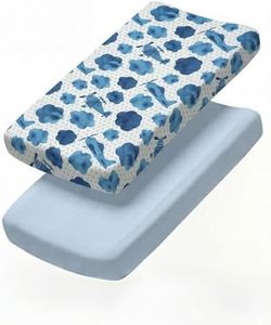 Changing Pad Cover - Pack of 2 Soft Unisex Diaper Change Table Sheets - Fit 32"x16" Contoured Pad - Changing Pad Cover for Baby Boys and Girls - Snug Fit and Machine Washable - Oeko-Tex - Child
