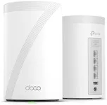 TP-Link Tri-Band WiFi 7 BE10000 Whole Home Mesh System (Deco BE63) | 6-Stream 10 Gbps | 4 × 2.5G Ports Wired Backhaul, 4× Smart Internal Antennas | VPN, AI-Roaming, MU-MIMO, HomeShield (2-Pack)