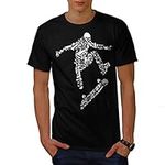 Wellcoda Skateboard Trick Sport Mens T-Shirt, Detailed Design Print Tee Black L