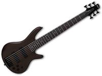 Ibanez GSR206B-WNF GIO Series - Black Hardware - 6 String - Electric Bass Guitar w/Bass Boost - Walnut Flat