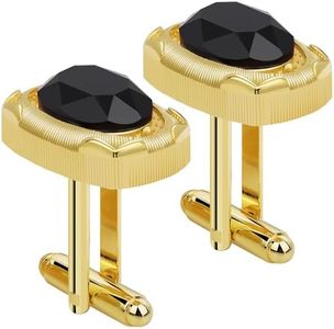 Crystal Cuffinks for Men Gold Cuff Links Mens Black Purple Green Red Colored Crystal Cufflinks as Wedding Business Birthday Gift for Groom Father Husband Boyfriend