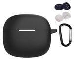 Qubist for Noise Buds VS102 Plus Silicone Case Cover, Protective Earbuds Case Cover Earpods, with Keychain & EarTips [Earbuds Not Include] (Black)