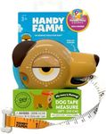 Handy Famm 8ft Interactive Dog Tape Measure for Kids with Level & Angle Finder, Montessori Educational Toys, Animal Shaped Childrens Tool Set with Puppy Bone, Pocket Tape Measure for Kids 3+ (Nutmeg)