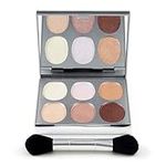 New Again by Jerome Alexander Highlighter Palette & Brush, 6 Buildable & Blendable Micronized Powder Highlighting & Contouring Shades (Cool Tones)