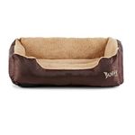 Bunty Deluxe Dog Bed - Small, Medium to XXL Calming Washable Dog Bed - Non-Slip Base, Raised Walls, Fleece Lined Interior, Plush Cushioning, Insulates & Retains Heat - Large, Brown