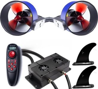 ApisQueen 2024 New 12~24V Underwater Thruster With Cooling Fan U5 Set,Total Thrust 14Kg Brushless Waterproof Motor,With RC and ESC And Signal Receiving For Kayaks Fishing Boats