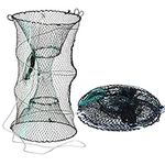 FiNeWaY Collapsible Crab Trap Basket Net For Crab Prawn Shrimp Crayfish Lobster EEL Live Bait Fishing Pot – Zipped Access and Bait Pocket