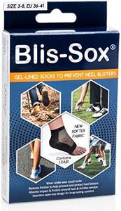 Blis-Sox Blister Socks - Black - 1 Pair Gel-Lined Hiking and Sports Socks - UK/US size 3-8, EU 36-41