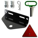 Mower Hitch Kit -Magnetic Trailer Hitch/Hitch Pin -For ATVs,UTVs or Riding Lawn Mowers -Complete with Red Reflective Triangle