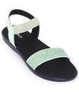 V-WALK Women's Daily-Wear Casuals Comfort Sandals | Women Ankle-Strap Flat Sandals | College, Office, Shopping, Outdoor & Casual Sandals for Women | Green