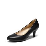 DREAM PAIRS Women's Luvly Black Pu Bridal Wedding Low Heel Pump Shoes - 9 M US