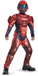 Red Spartan Classic Muscle Halo Microsoft Costume, Medium/7-8