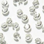 40 pcs .925 Sterling Silver Knot Round Crimp Bead Cover 3mm / Findings / Bright