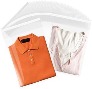 LEOSINDA 200 Pcs Cellophane Bags 9" x 12" Clear Plastic T Shirt Bags with Adhesive for Fits A4,Packaging Clothing, Decorative Wrappers, Party Favors, Gift,Artwork, More, Letter, Small Business