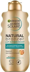 GARNIER Ambre Solaire - Natural Bronzer - Lait Autobronzant Hydratant & Apaisant - Hâle Doré & Lumineux Pendant 1 Semaine - À l'Huile D'Abricot - Vegan & Cruelty Free - Corps - 200 ml