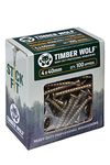 Timber Wolf TW40040 Woodscrews - 4.0 x 40mm - Box of 100, Zinc & Yellow (Gold)