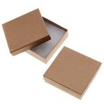 Beadaholique Kraft Brown Square Cardboard Jewelry Boxes 3.5 x 3.5 x 1 Inches (100)