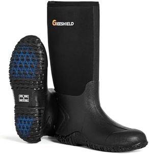 GIEESHIELD Rubber Boots for Men And Women, Waterproof Insulated Hunting & Work Boots with Steel Shank, Durable Anti-Slip Outdoor Boots for Farming, Gardening, Fishing, Mud Working(Black, Next G2 Camo)