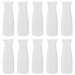 SOUJOY 10 Pack Composite Plastic Flower Vase, White Small Tall Conic Floral Vase Home Decor Centerpieces, Unbreakable Bud Vase for Decor Living Room