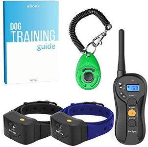 PetSpy P620 Dog Training Shock Collar for Dogs with Vibration, Electric Shock, Beep; Rechargeable and Waterproof Remote Trainer E-Collar - 10-140 lbs (Two Dogs - Bundle)