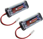 Tenergy 7.2V Battery Pack High Capacity 6-Cell 3000mAh NiMH Flat Battery Pack, Replacement Hobby Battery for RC Car, RC Truck, RC Tank, RC Boat with Standard Tamiya Connector (2-Pack)