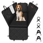 Looxmeer Dog Car Seat Cover, Dog Car Seat Cover for Back Seat, Anti-Slip Torn with Visible Mesh, Seat Belt and Carry Bag, Suitable for Car SUV, Black