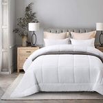 Shatex Down Comforter King Bedding White Duvet Insert 90x103in, All-Season Alternative Duvet Quilted with Corner Duvet Tabs, Soft Breathable Fabric Machine Washable