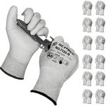 Schwer 12 Pairs ANSI A6 Cut Resistant Gloves CR7120 Cut Proof Work Gloves, Touchscreen, for Men and Women Used for Woodworking, Glass Cutting, Construction, Cargo Handling, Car Repair, M