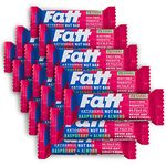 Fatt Keto Nut Bars - Raspberry & Almond, 15-Pack - 2g Carbs - 100% Natural Low-Carb Keto Snacks with Super Fats - High Fibre, Low Sugar, Sweetener Free & Vegan - Aka Fattbar