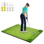 Jolitac 5x4FT Golf Mat, Thickening Golf Hitting Mat, Outdoor & Indoor Golf Practice with 10 Golf Balls, 7 Golf Tees, Artificial Golf Turf Mat Practice Swing Mats for Backyard Garage Basement