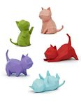 HAUCOZE 5pcs Cat Statue Sculpture Modern Decor Figurine Animal Gifts Table Centerpiece Crafts Polyresin Home Arts