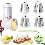 Updated Slicer/Shredder Attachment for Kitchen Stand Mixers, Cheese Grater Attachments & Food Slicers & Vegetable Chopper & Salad Shooter Kitchen Accessories for Mixer(Dishwasher Safe,4 Blades)