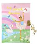 Jewelkeeper Secret Diary, Ballerina Design with Heart Shaped Lock and Key, Private Journal