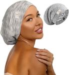 SECZIPE 100% Mulberry Silk Bonnet for Sleeping for Curly Hair and Braids, Wrap with Adjustable Strap for Women and Men,Real Silk, Not Satin（1Pc,Gray