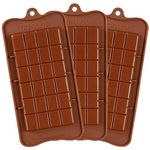 VIKKI Break Apart Chocolate Moulds, 3 PCS Silicone Candy Molds, Chocolate Molds Non-Stick Reusable DIY Baking Molds Candy Protein & Energy Bar Molds