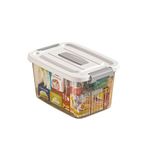 GRACIOUS MART Large Transparent Storage Bin with Lockable Airtight Lid, Scratch-Resistant Plastic Container on Wheels for Home Organization And Storage (PACK OF 1, SMALL - 9.5 X 7 X 5.5 INCH)