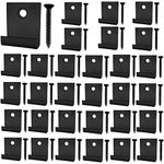 30Pcs Composite Decking Clips, Hidden Starter Fastener Board Clip with Self-Tapping Screw Stainless Steel DIY Hardware (Black)