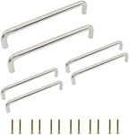 Ulifestar 6 Pack Cabinet Hardware, Stainless Steel Arched Curved Kitchen Drawer Handle Pulls 160mm/6.3" Hole Centers, Solid Dresser Kitchen Cupboard Distribution Box Mechanical Cabinet Handles