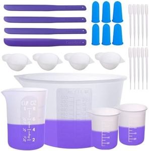 Silicone Measuring Cups Resin Supplies,Blade-Shaped Epoxy Resin Stir Sticks,600m,250ml,100ml Resin Mixing Cups and Tools Kits for Jewelry Resin Casting Molds Making