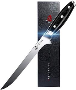 TUO Boning Knife - 7 inch Fillet Knife Flexible Kitchen Knives - German HC Steel Blade for Poultry and Fillet Fish - Full Tang Pakkawood Handle - BLACK HAWK SERIES with Gift Box