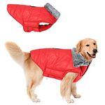 Western Era Dog Winter Fur Coat Waterproof Warm Cold Weather Jacket Stylish Vest Comfortable Pet Apparel for All Breeds & All Ages Group Dogs (Red) (24 inches- Large)