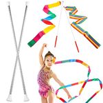 HyDren 4 Pieces 26 Inch Twirling and Marching Christmas Baton - Standard Stainless Steel Mini Shaft Rod with Rubberized Tips - Complete with Dance Ribbon Streamer(26 Inch)