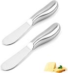 PEPAXON Butter Knife Cheese Spreader Stainless Steel Easy Spread with Ergonomic Handle 14x2cm (Silver- pack of 2)